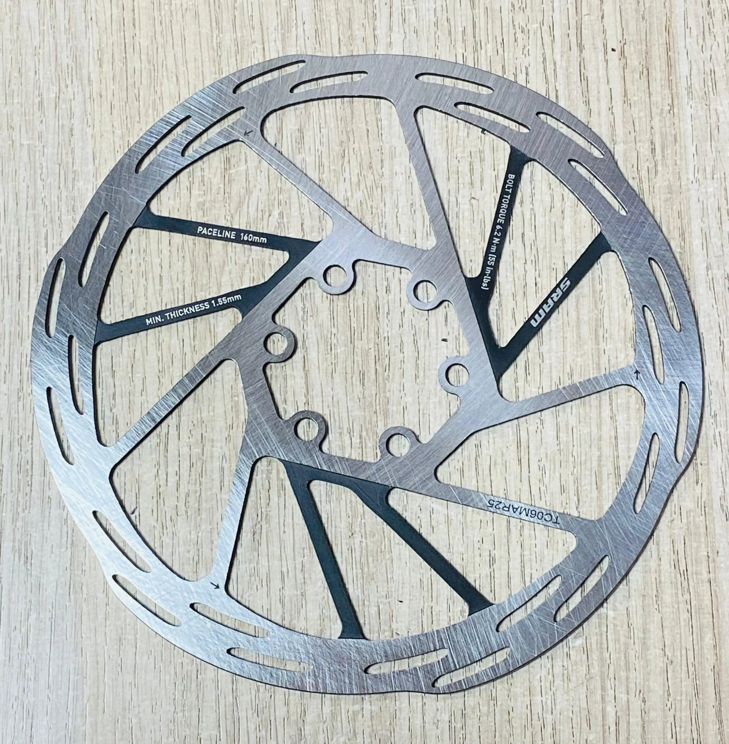 ROTOR SRAM PACELINE RUTA 6 TORNILLOS 160MM - Imagen 3