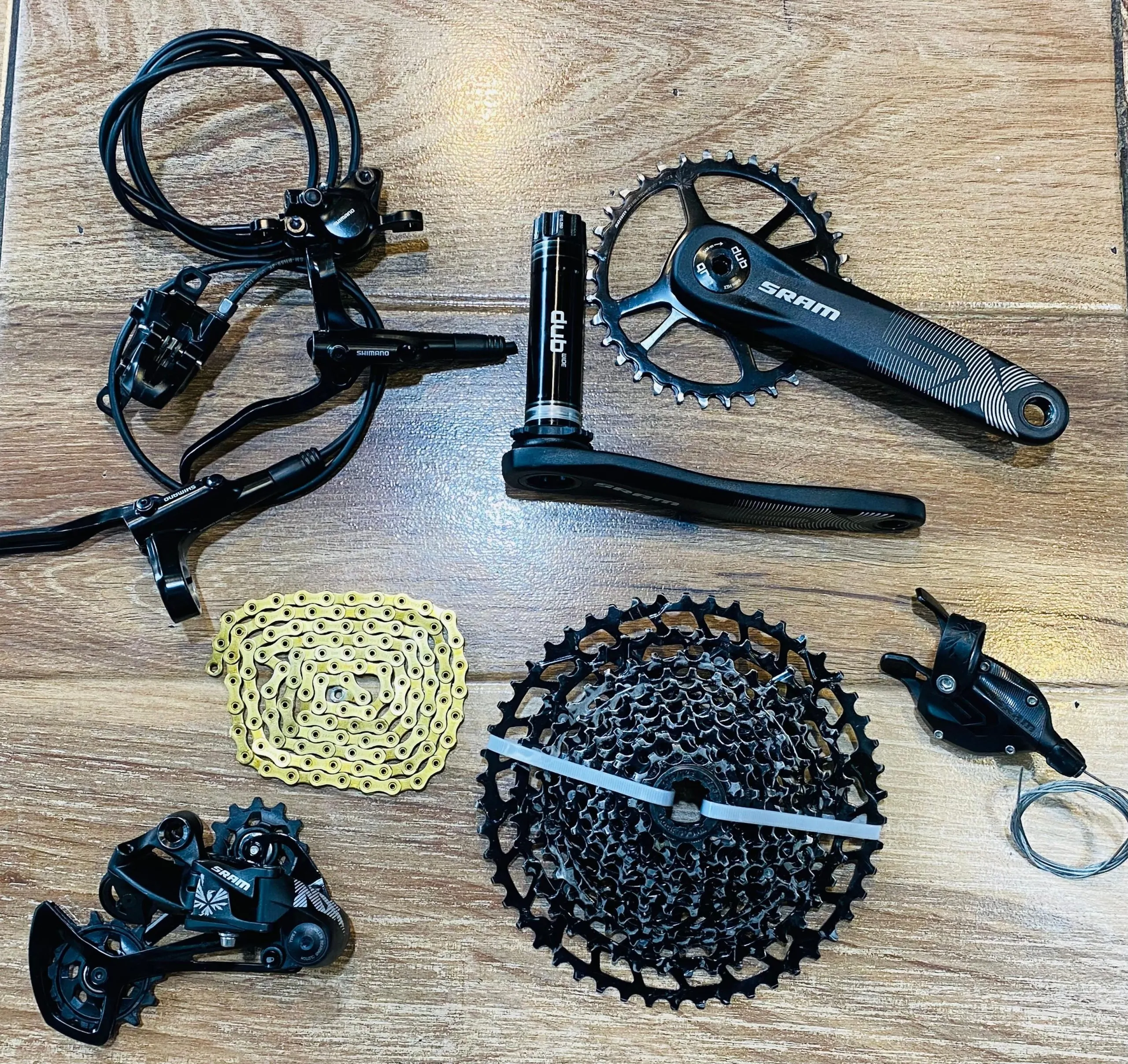 B GRUPO MTB SRAM NX/SX 12SPD 11-50T FRENOS SHIMANO (DE SEGUNDA) - Imagen 2