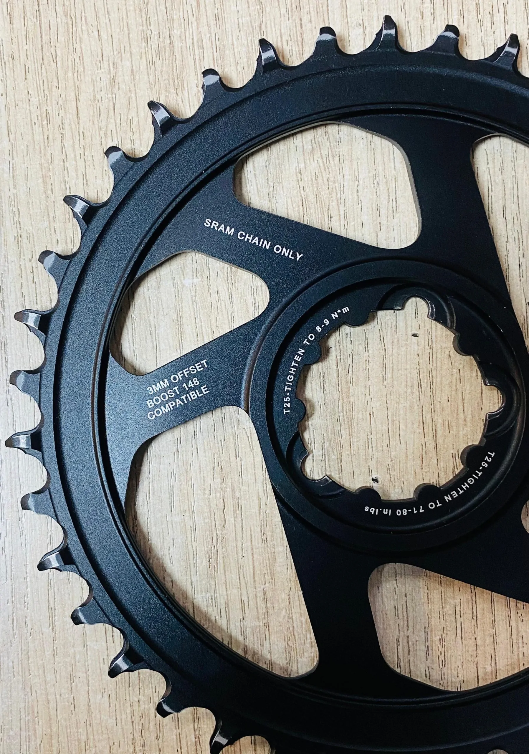 CORONILLA MTB SRAM EAGLE 38D 3MM OFFSET NEGRO (USADA) - Imagen 8