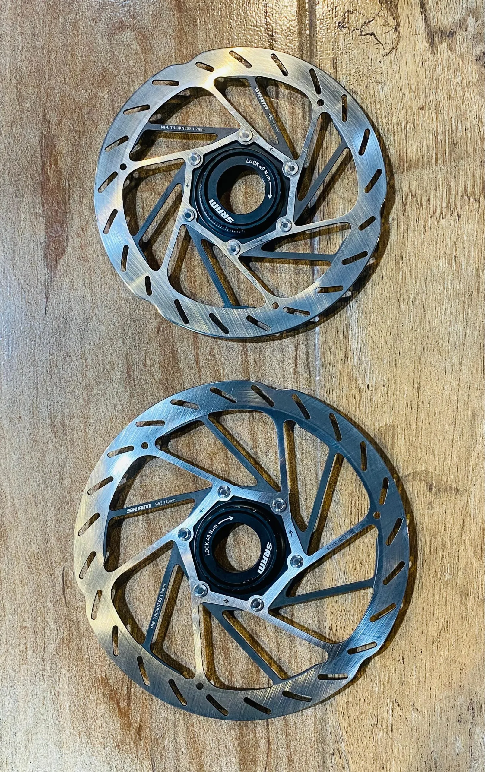 AA PAR DISCOS/ROTORES SRAM CENTERLOCK HS2 160mm Y 180MM (NUEVOS) - Imagen 1